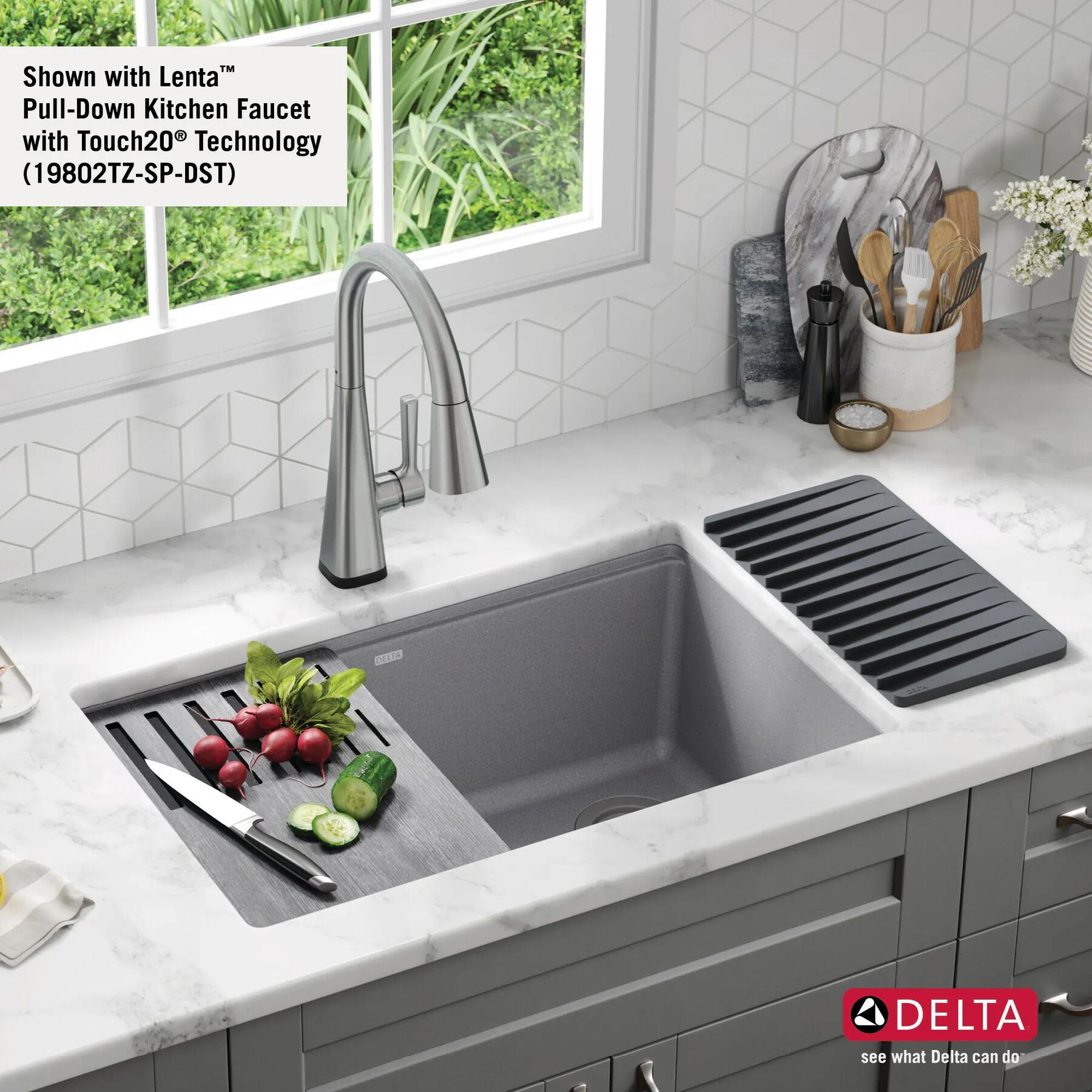30&rdquo; Granite Composite Workstation Kitchen Sink Undermount Single Bowl with WorkFlow&trade; Ledge and Accessories in Dark Grey